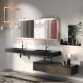 Bathroom Composition Complete with Mirror and Double Washbasin Made in Italy - Palom