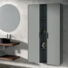 Bathroom Composition Including 1 Base with 1 Drawer, Sink and 2 Columns - Orione Viadurini