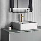 Bathroom Composition Including 1 Base with 2 Drawers, Sink and LED Mirror - Orione Viadurini