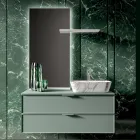 Bathroom Composition Including 1 Base with 2 Drawers, Sink and Mirror - Orione Viadurini