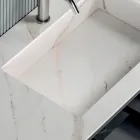 Bathroom Composition with 1 Base with 1 Drawer and Open Compartment and Mirror - Titan Viadurini