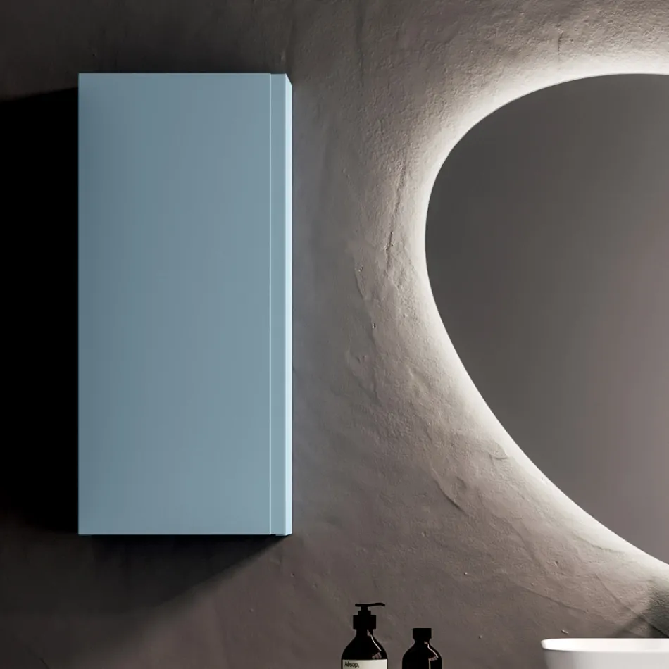 Bathroom Composition with 2 Bases with 1 Drawer Each and Mirror - Titan Viadurini