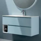 Bathroom Composition with 2 Drawers, 1 Open Compartment and Mirror - Titan Viadurini