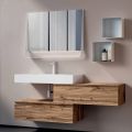 Bathroom Composition with 2 Drawers, White Sink, Mirror, and Wall Cabinets - Elios