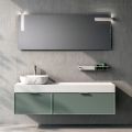 Bathroom Composition with 2 Drawers, Calacatta Ceramic Sink and Mirror - Orione
