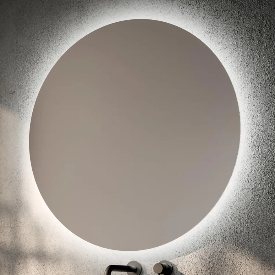 Bathroom Composition with 2 Drawers, Mirror, and White Resin Sink - Magnolia Viadurini