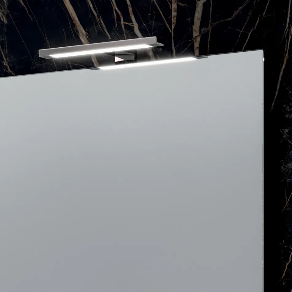 Bathroom Composition with 4 Drawers, 2 Ceramic Sinks and Mirror - Titan Viadurini