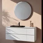 Bathroom Composition with 4 Drawers, Black Ceramic Sink and Mirror - Elios Viadurini
