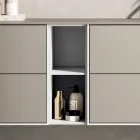 Bathroom Composition with 4 Drawers, Open Compartment, Sink and Mirror - Velaria Viadurini