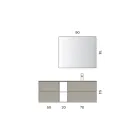 Bathroom Composition with 4 Drawers, Open Compartment, Sink and Mirror - Velaria Viadurini