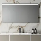 Bathroom Composition with 6 Dove Gray Drawers, Mirror, and Sink - Velaria Viadurini