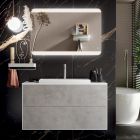 Bathroom Composition with Base, Mirror and Resin Washbasin Made in Italy - Kilos Viadurini