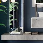 Bathroom Composition with Base, Top, Washbasin and Mirror Column Made in Italy - Polsen Viadurini