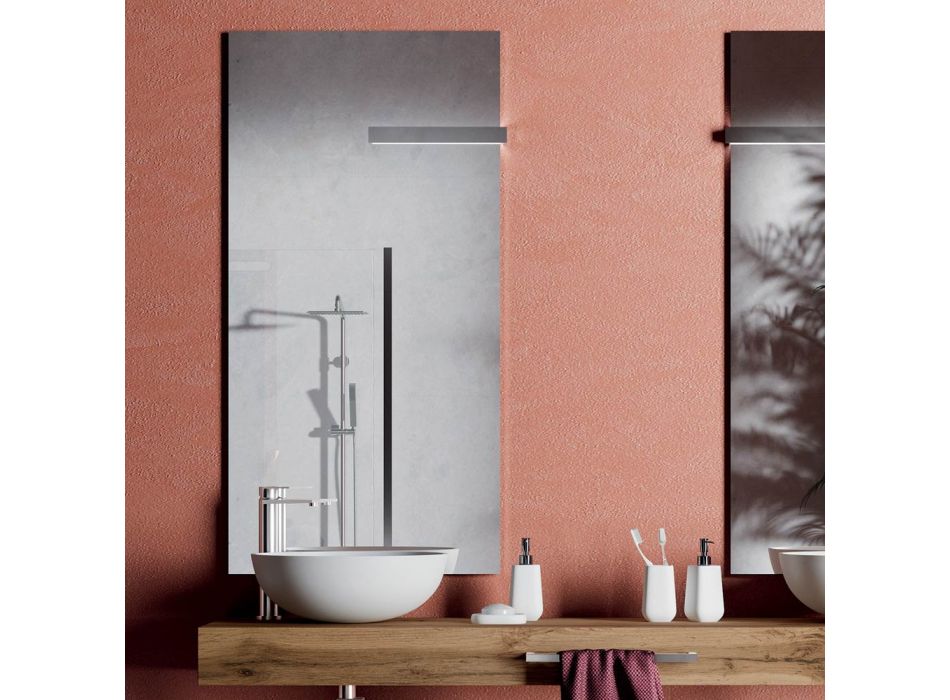 Bathroom Composition with Anti-scratch Bases and Resin Washbasins Made in Italy - Palom Viadurini