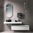 Bathroom Composition with Drawer, Sink, Mirror, Wall Cabinet, and Shelf - Elios Viadurini