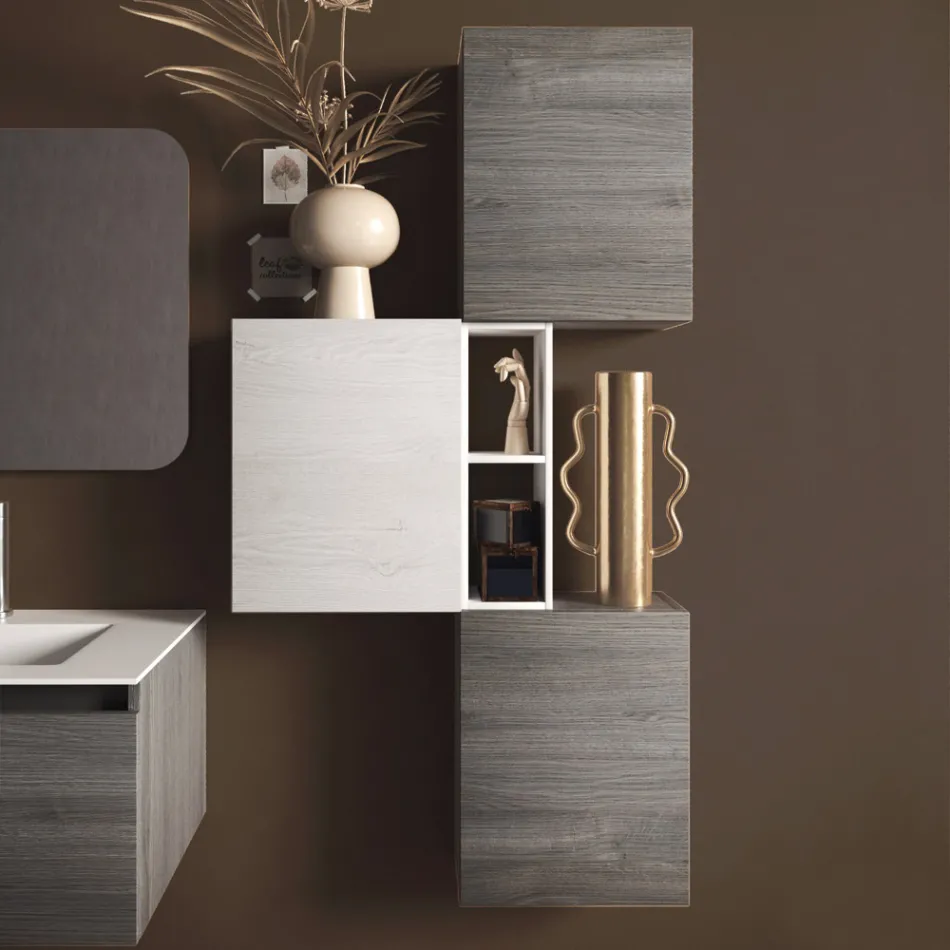 Bathroom Composition with Resin Washbasin, Made in Italy Anti-Scratch Base - Dream Viadurini