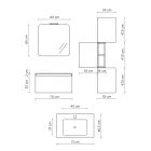 Bathroom Composition with Resin Washbasin, Made in Italy Anti-Scratch Base - Dream Viadurini