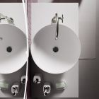 Bathroom Composition with Resin Washbasin and Mirror Made in Italy - Palom Viadurini