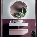 Bathroom Composition with Resin Washbasin and Mirror Made in Italy - Palom