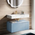 Bathroom composition with Calacatta HPL top Made in Italy - Talassa Viadurini