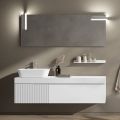 Bathroom Composition with Mirror and Shelf Made in Italy - Erebo