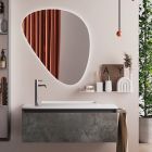Bathroom Composition with Modern Mirror, Made in Italy Base and Washbasin - Dream Viadurini