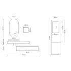 Bathroom Composition with Oval Mirror, Washbasin and Base Made in Italy - Palom Viadurini