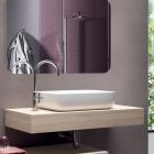 Bathroom Composition with Shaped Mirror and Washbasin Made in Italy - Palom Viadurini