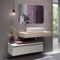 Bathroom Composition with Shaped Mirror and Washbasin Made in Italy - Palom