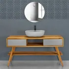 Gray Design Bathroom Composition Complete with Enameled Accessories - Georges Viadurini