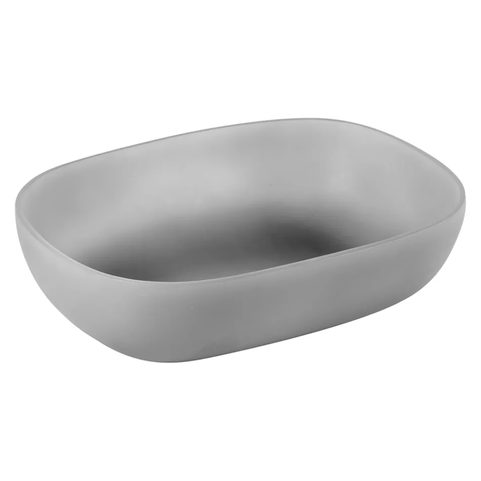 Gray Design Bathroom Composition Complete with Enameled Accessories - Georges Viadurini