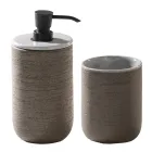 Gray Design Bathroom Composition Complete with Enameled Accessories - Georges Viadurini