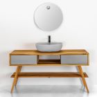 Gray Design Bathroom Composition Complete with Enameled Accessories - Georges Viadurini