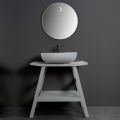 Bathroom Furniture Composition with Mirror, Teak Cabinet and Accessories - Patryk