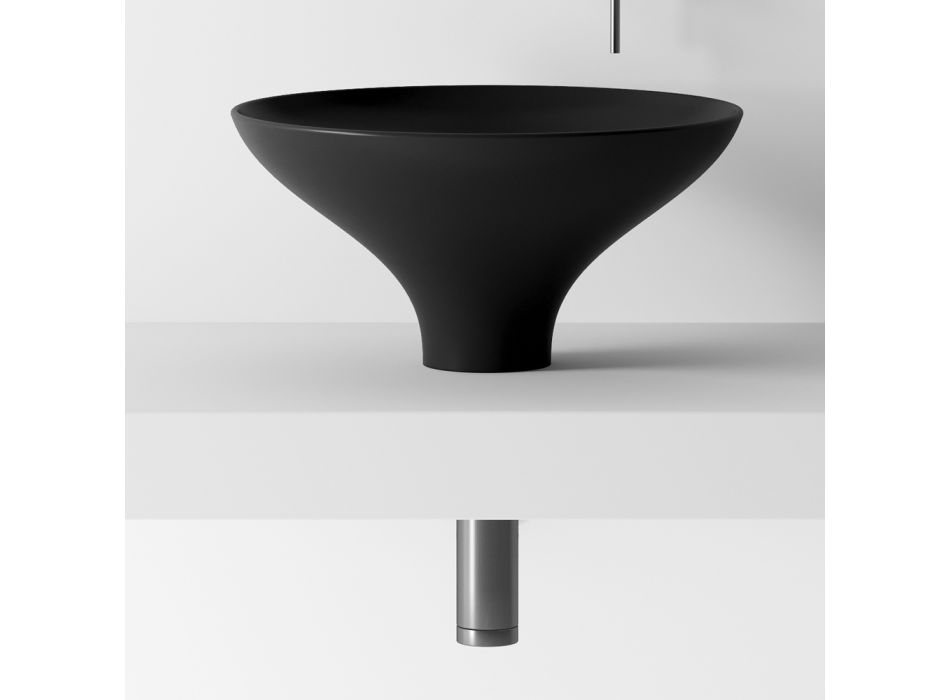 Bathroom Composition Washbasin in Ceramic and Mirror Made in Italy - Hoscar