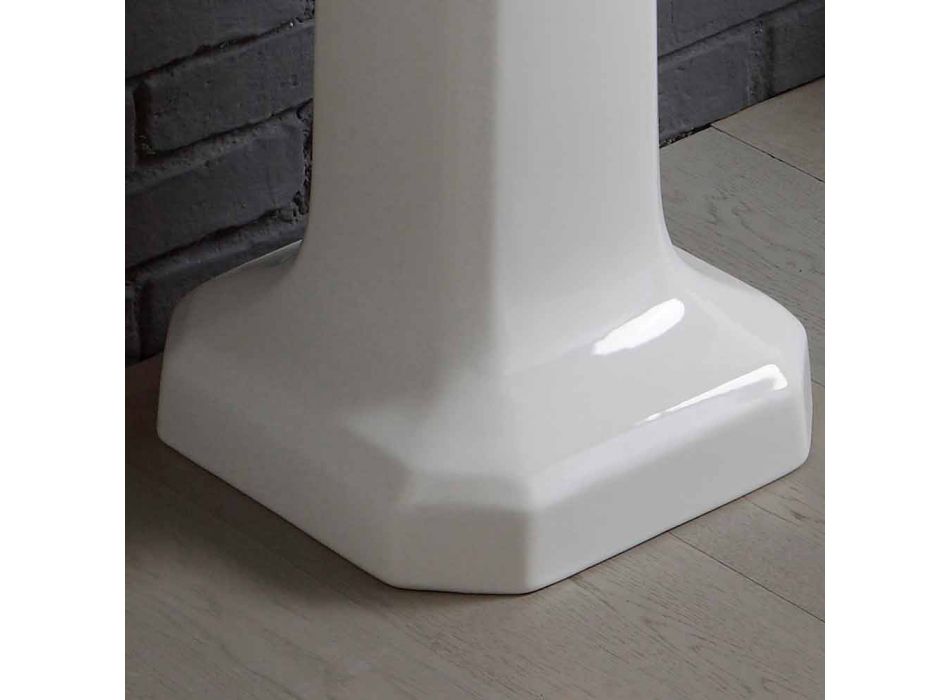 Ania white ceramic column washbasin composition