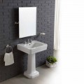 Bathroom composition sink on column in white ceramic vintage Ania