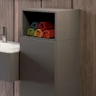 Suspended bathroom composition in smoke gray fenix made in Italy, Naples Viadurini