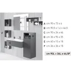 Suspended bathroom composition in smoke gray fenix made in Italy, Naples Viadurini