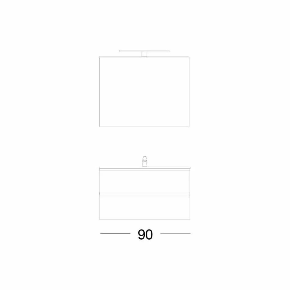 Composition Suspended Bathroom in Mdf Lacquered Made in Italy - Becky Viadurini