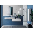 Calacatta Top Bathroom Composition in HPL and Matt White Base Made in Italy - Polsen Viadurini
