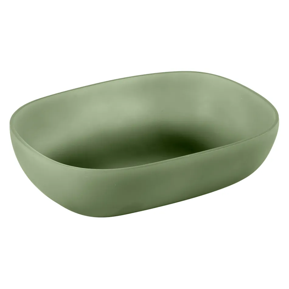 Green Bathroom Composition Complete with Accessories and Ground Cabinet - Sylviane Viadurini