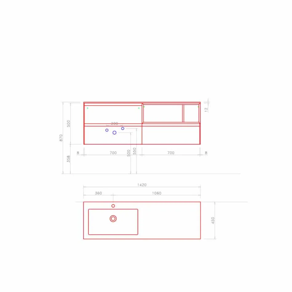 Bathroom Furniture Composition, Modern and Suspended Design Made in Italy - Callisi8 Viadurini