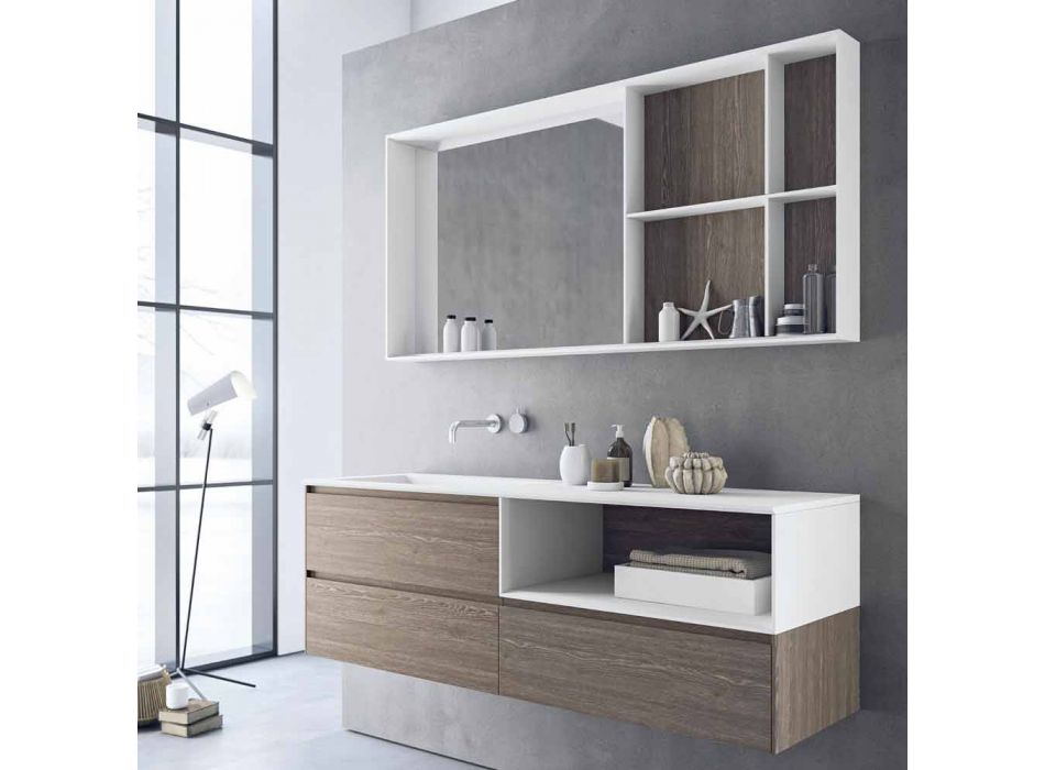 Bathroom Furniture Composition, Modern and Suspended Design Made in Italy - Callisi8 Viadurini