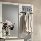 Entrance composition in two-tone white wax and natural wood top - Fatuo Viadurini