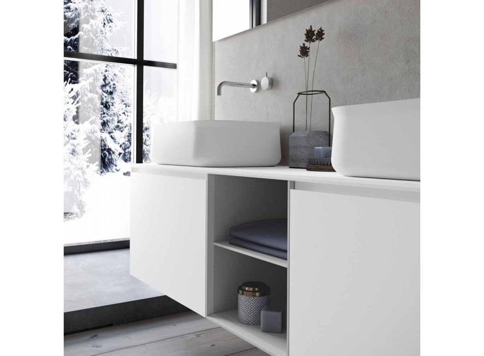Modern Design Suspension Bathroom Composition Made in Italy - Callisi14 Viadurini