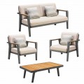 Garden Composition 2 Seater Sofa, 2 Armchairs and Coffee Table - Moira