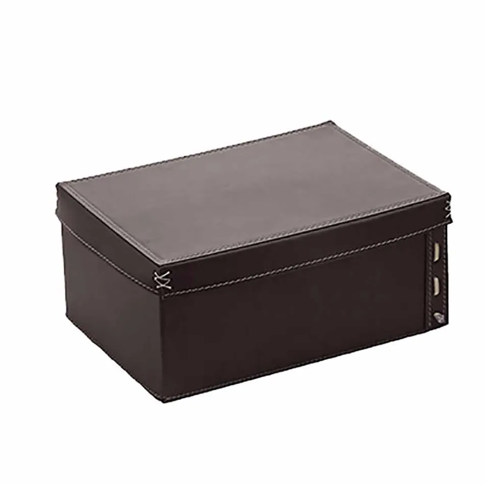 Modern Design Office Composition in Leather Made in Italy - Andrea Viadurini