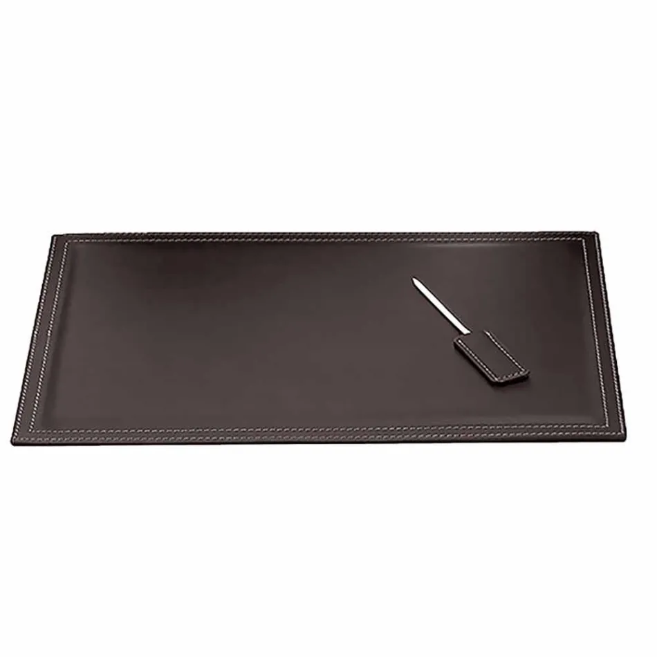 Modern Design Office Composition in Leather Made in Italy - Andrea Viadurini