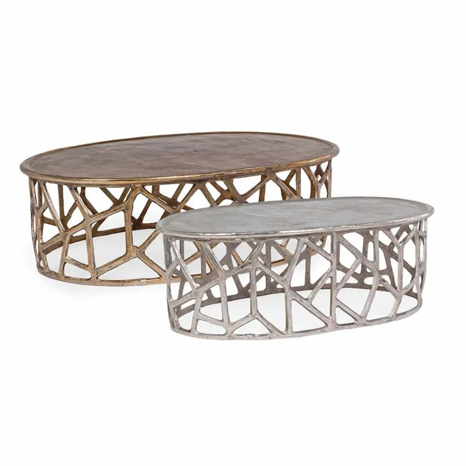 Composition of 2 Homemotion Aluminum Coffee Tables - Solomon Viadurini